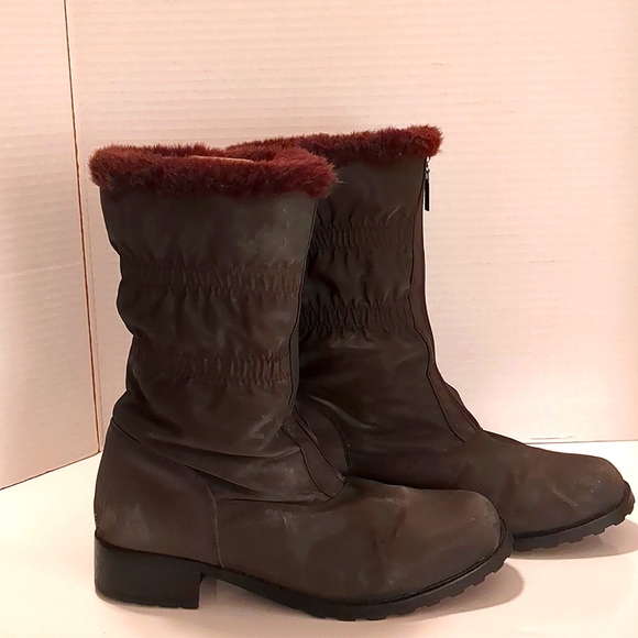 London Fog Weather Proof Brown Winter Boots 11W - Picture 2 of 9